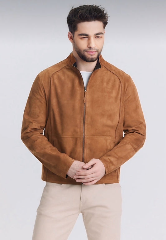 Whiskey Reversible Goat Suede Jacket