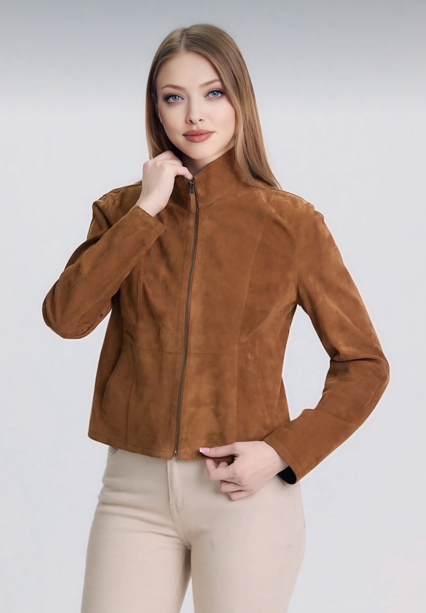 Whiskey Reversible Goat Suede Jacket