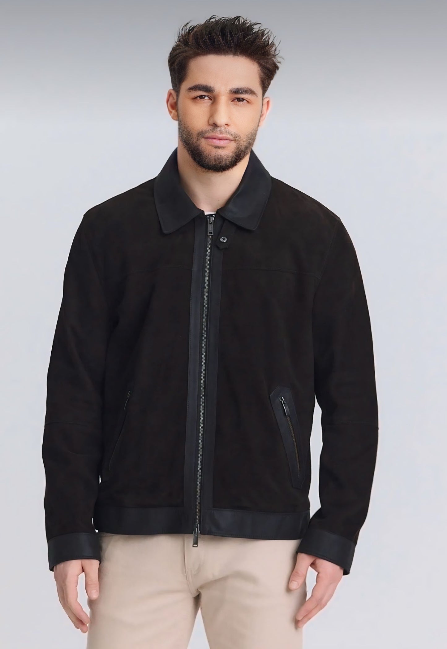 Dark Brown Goat Suede Jacket