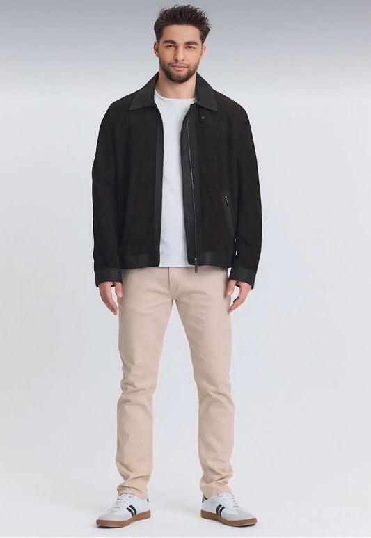 Dark Brown Goat Suede Jacket