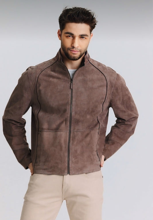 Milky Coffee Reversible Goat Suede Jacket