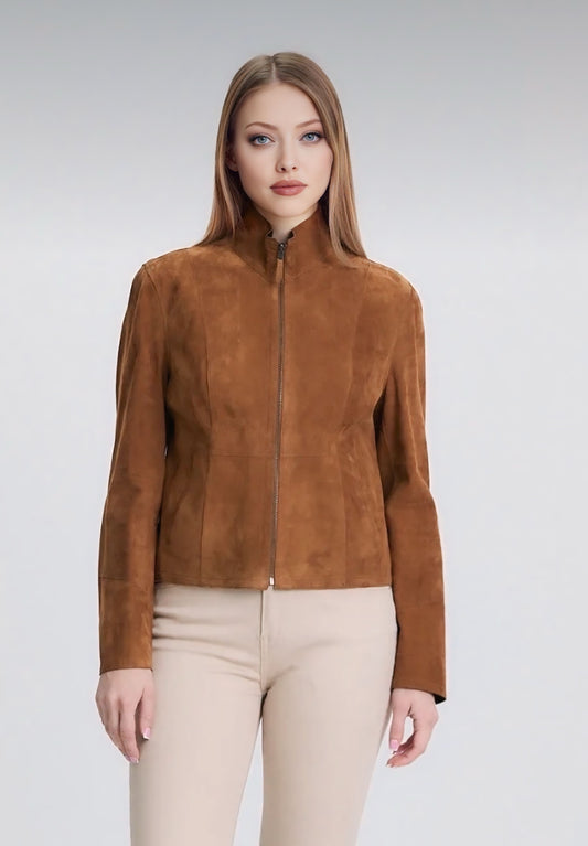 Whiskey Reversible Goat Suede Jacket