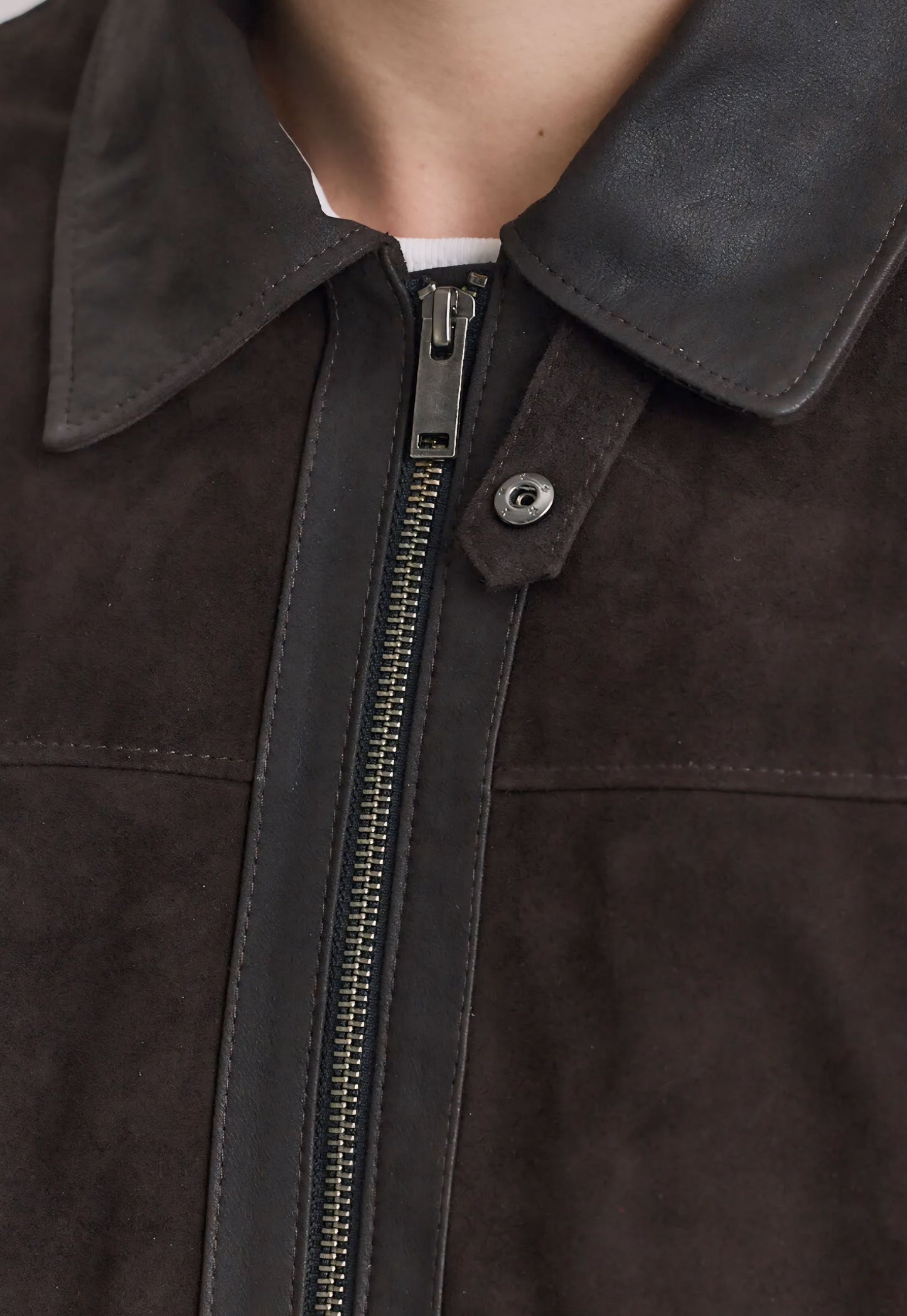 Dark Brown Goat Suede Jacket