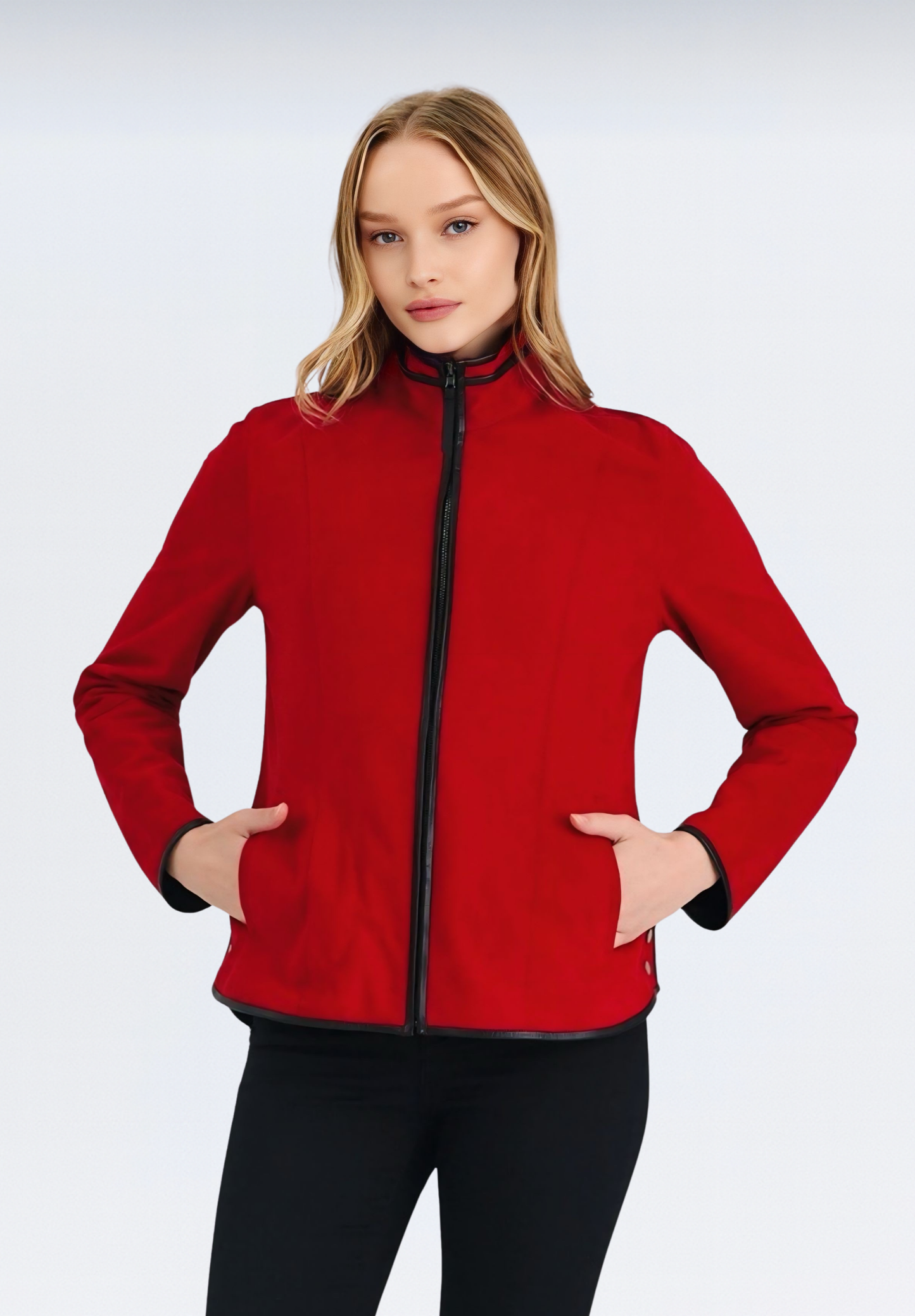 Çift Taraflı Kadın Süet Ceket Model B | Kırmızı