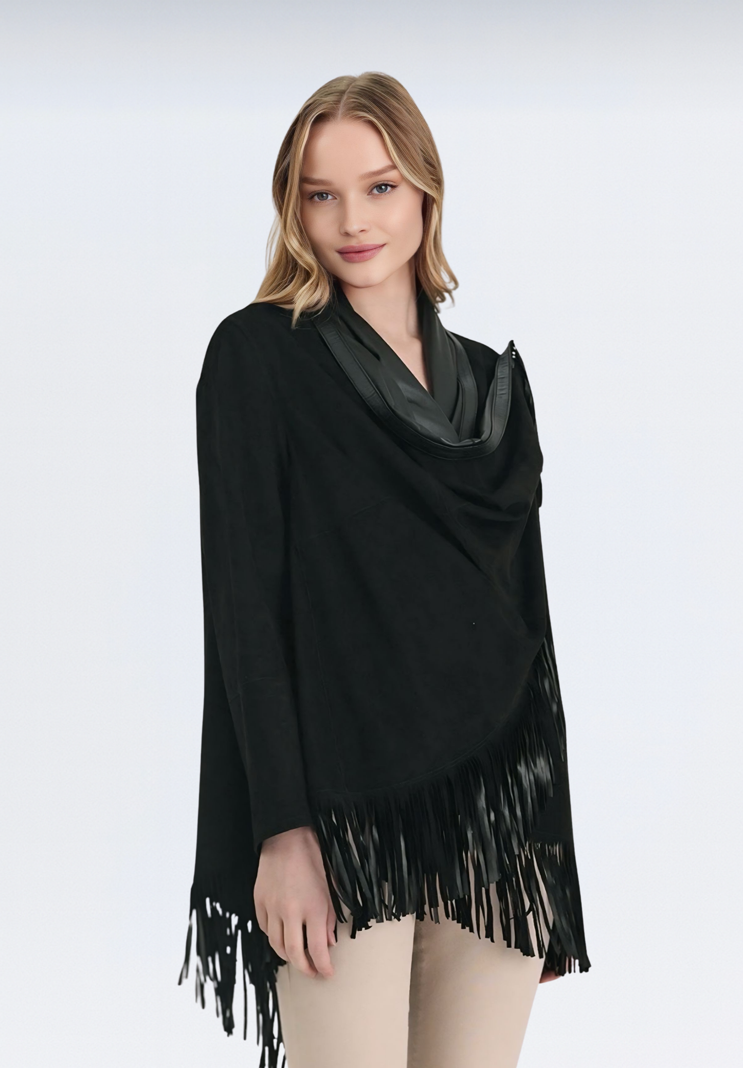 Salisbury Lüks Süet Kadın Panço | Taba