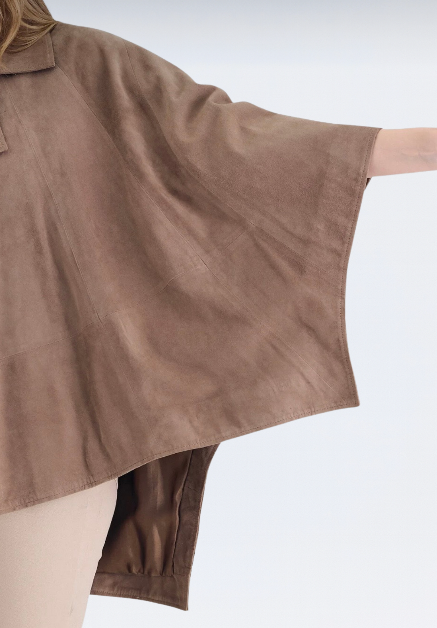 Yarasa Kol Süet Kadın Panço | Melena Vizon