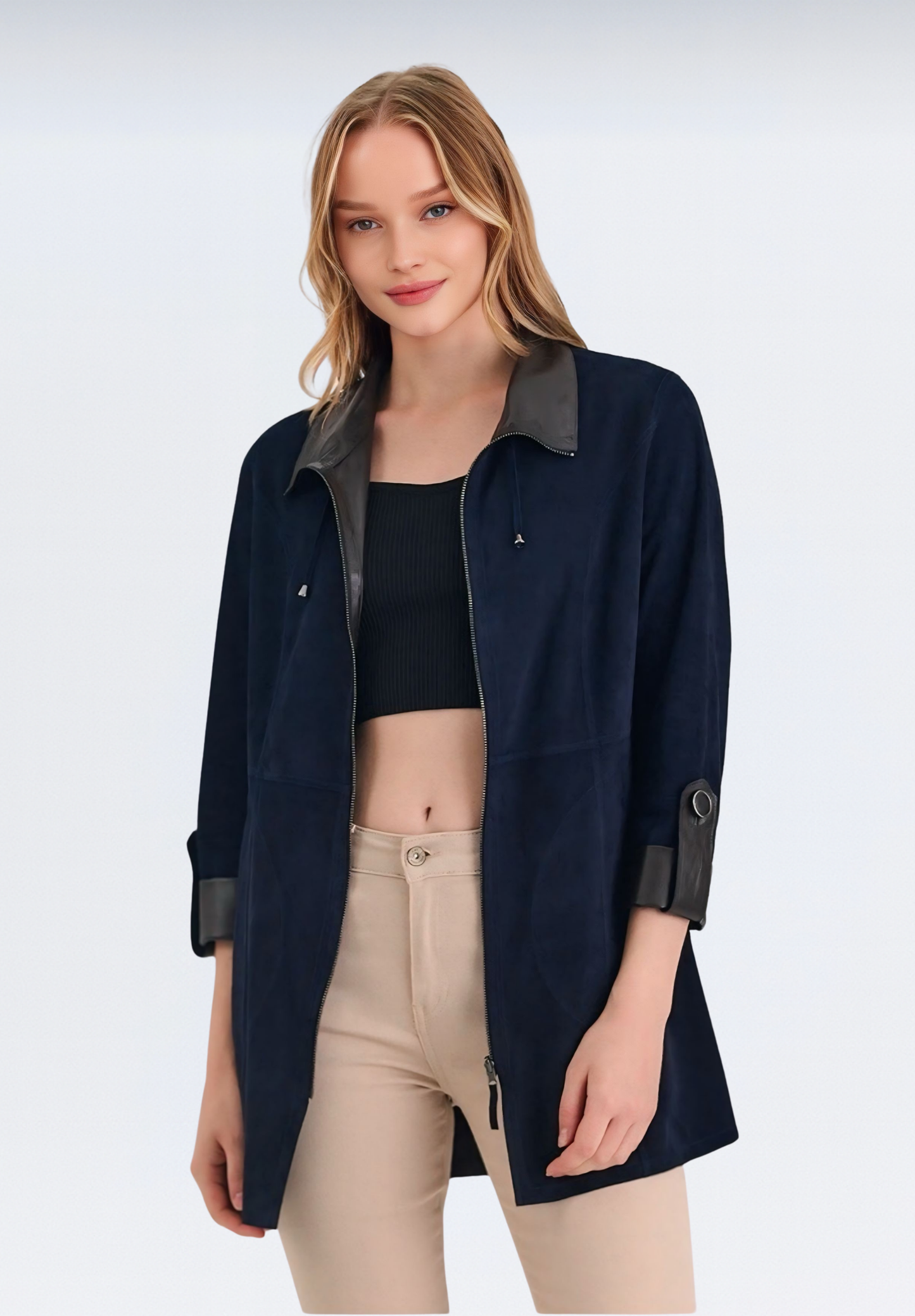 Siena Çift Taraflı Süet Ceket | Lacivert