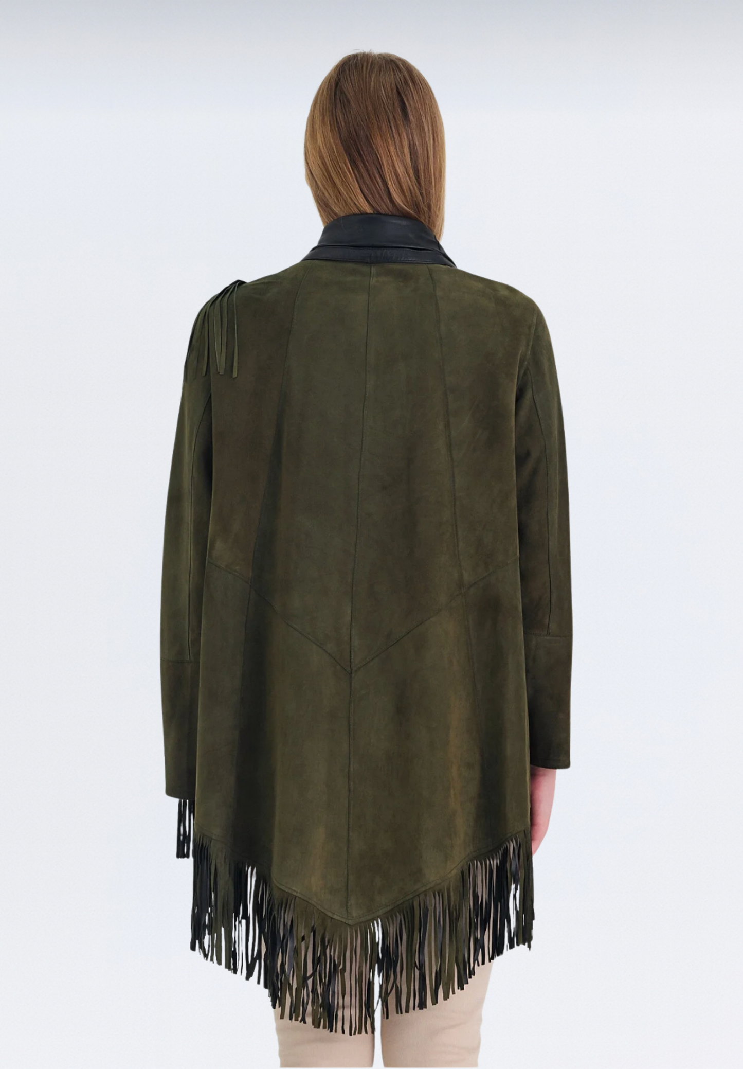 Salisbury Lüks Süet Kadın Panço | Haki