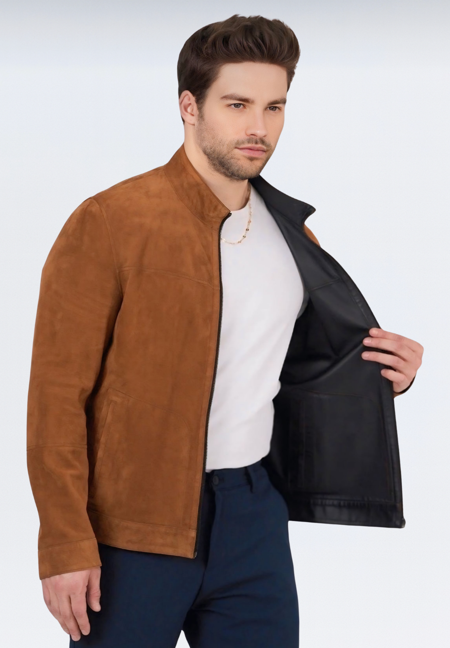 Franco Çift Taraflı Süet Erkek Ceket | Taba