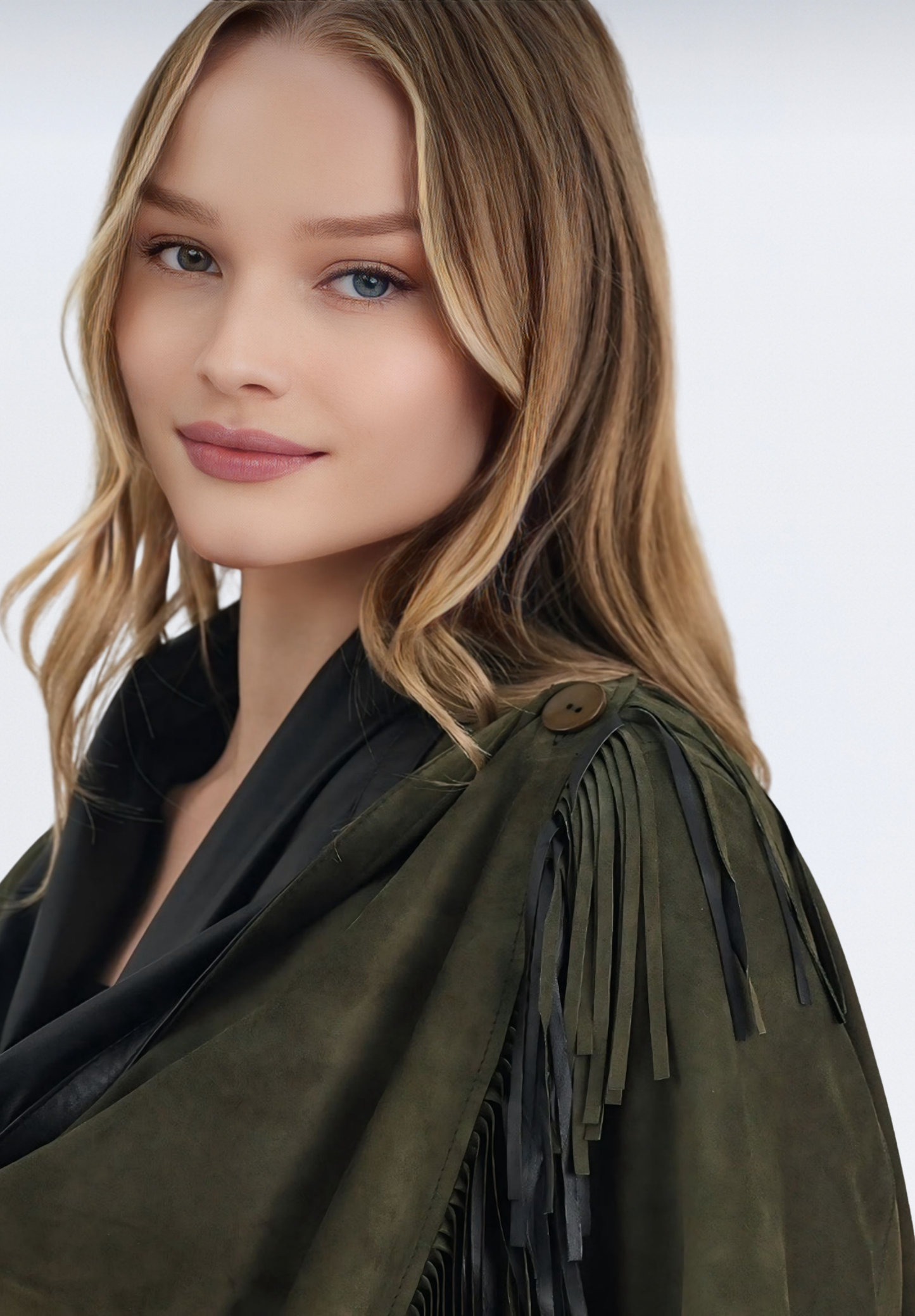 Salisbury Lüks Süet Kadın Panço | Haki