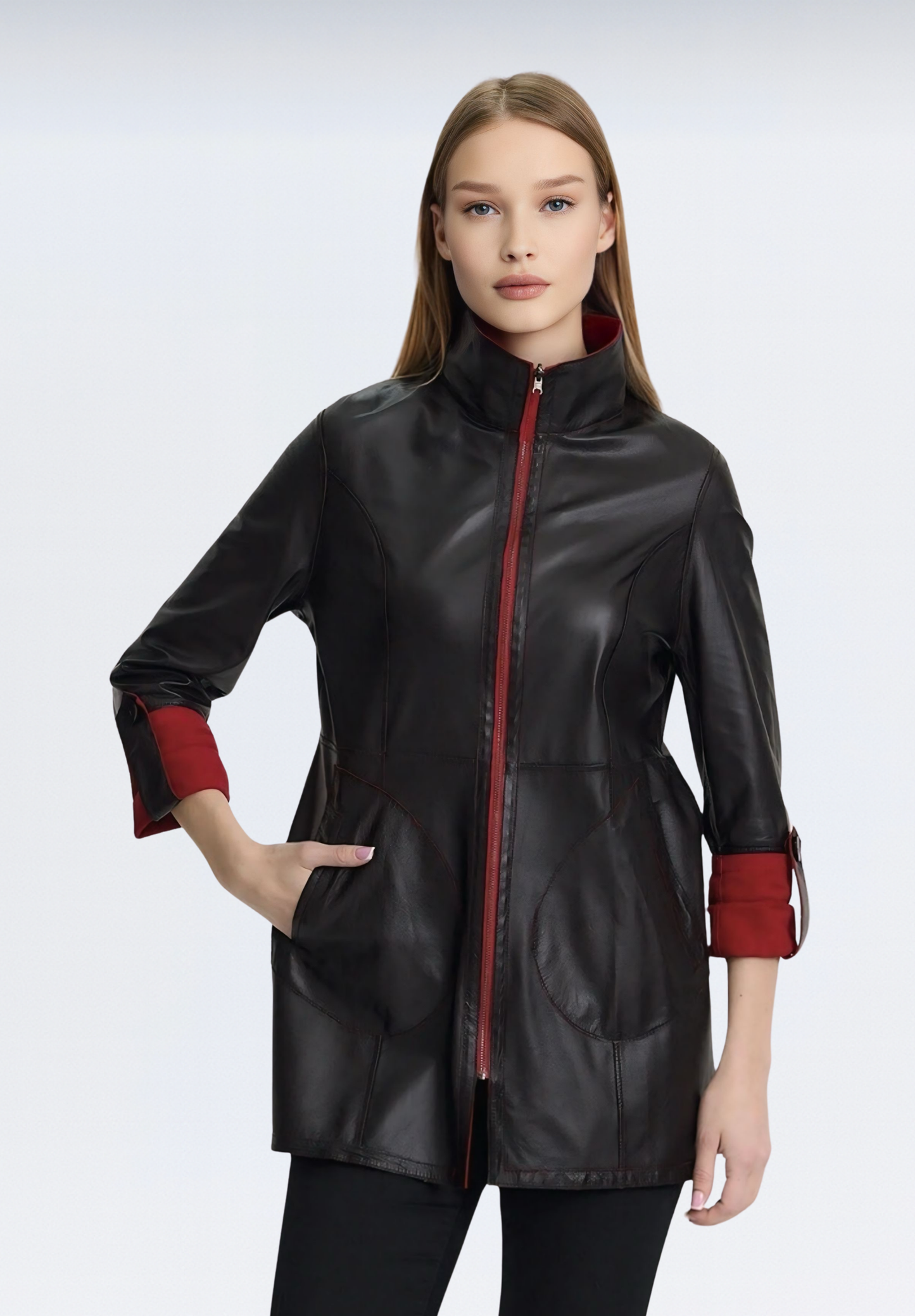 Siena Çift Taraflı Süet Ceket | Kırmızı