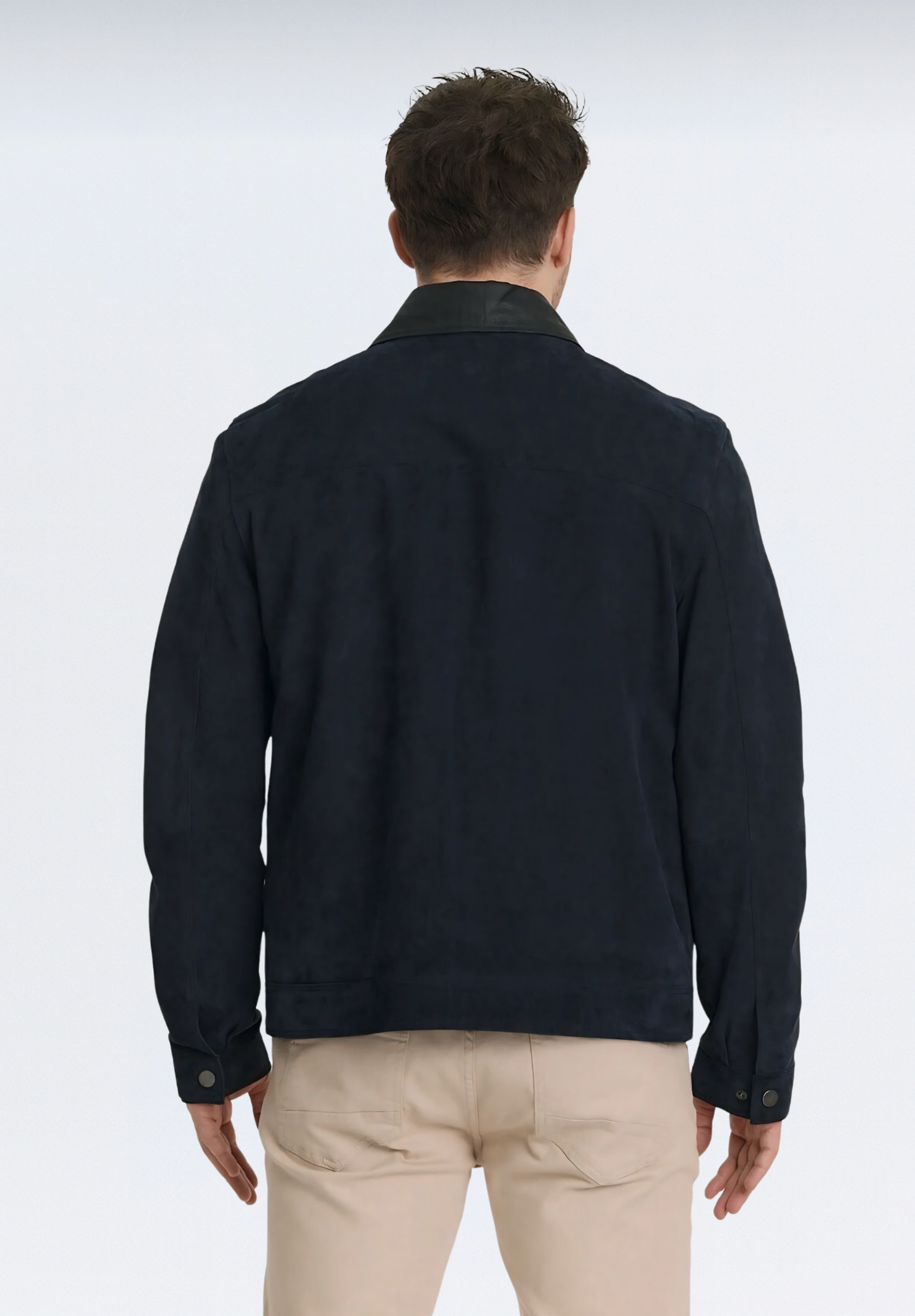 Premium Süet Erkek Deri Ceket | Lacivert