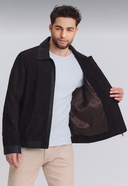 Dark Brown Goat Suede Jacket