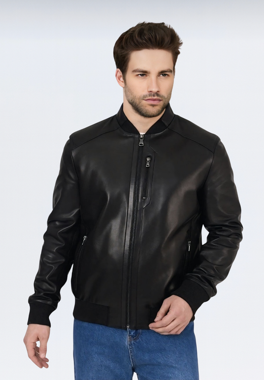 Premium Padova Kuzu Derisi Erkek Ceket | Siyah