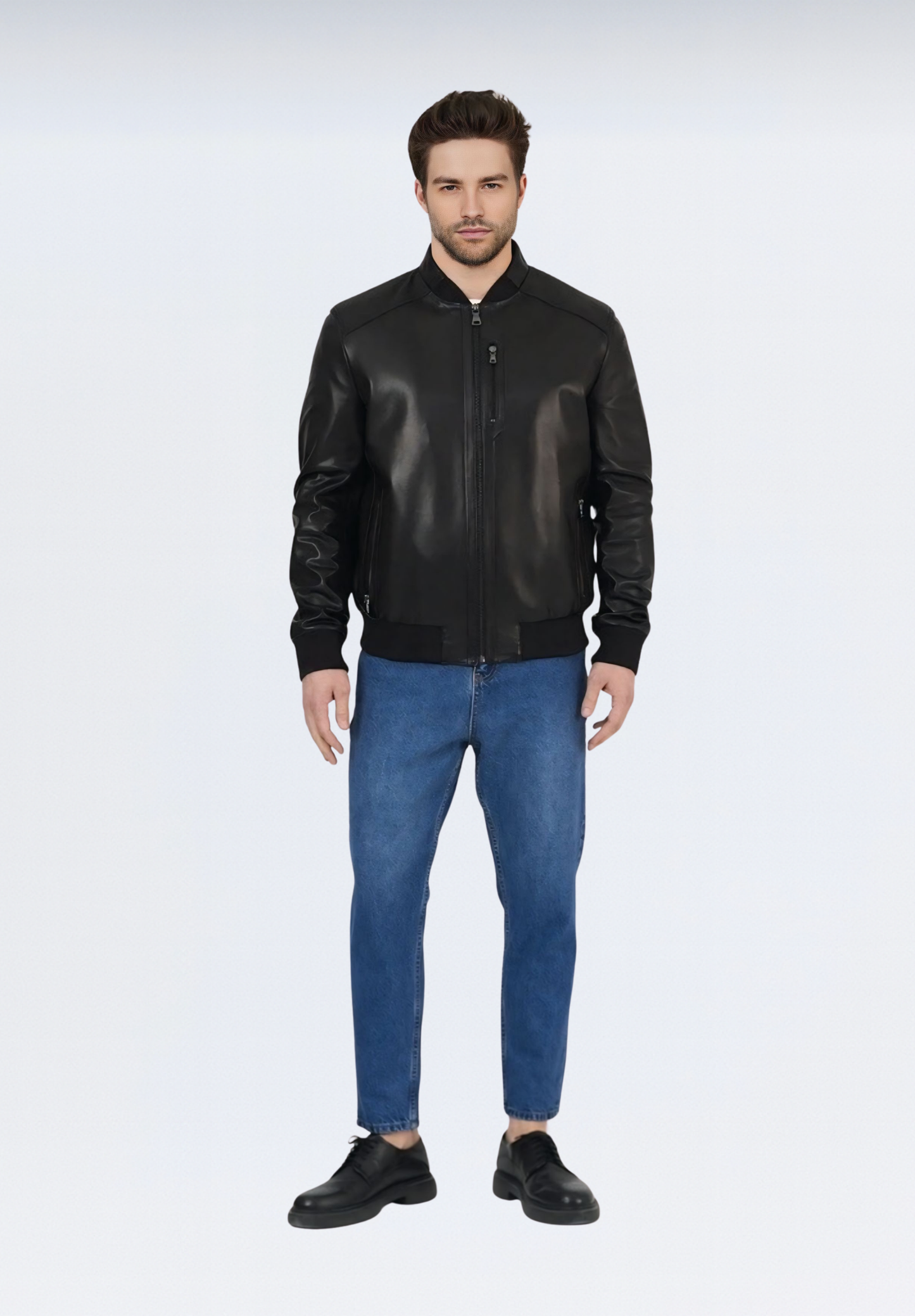 Premium Padova Kuzu Derisi Erkek Ceket | Siyah