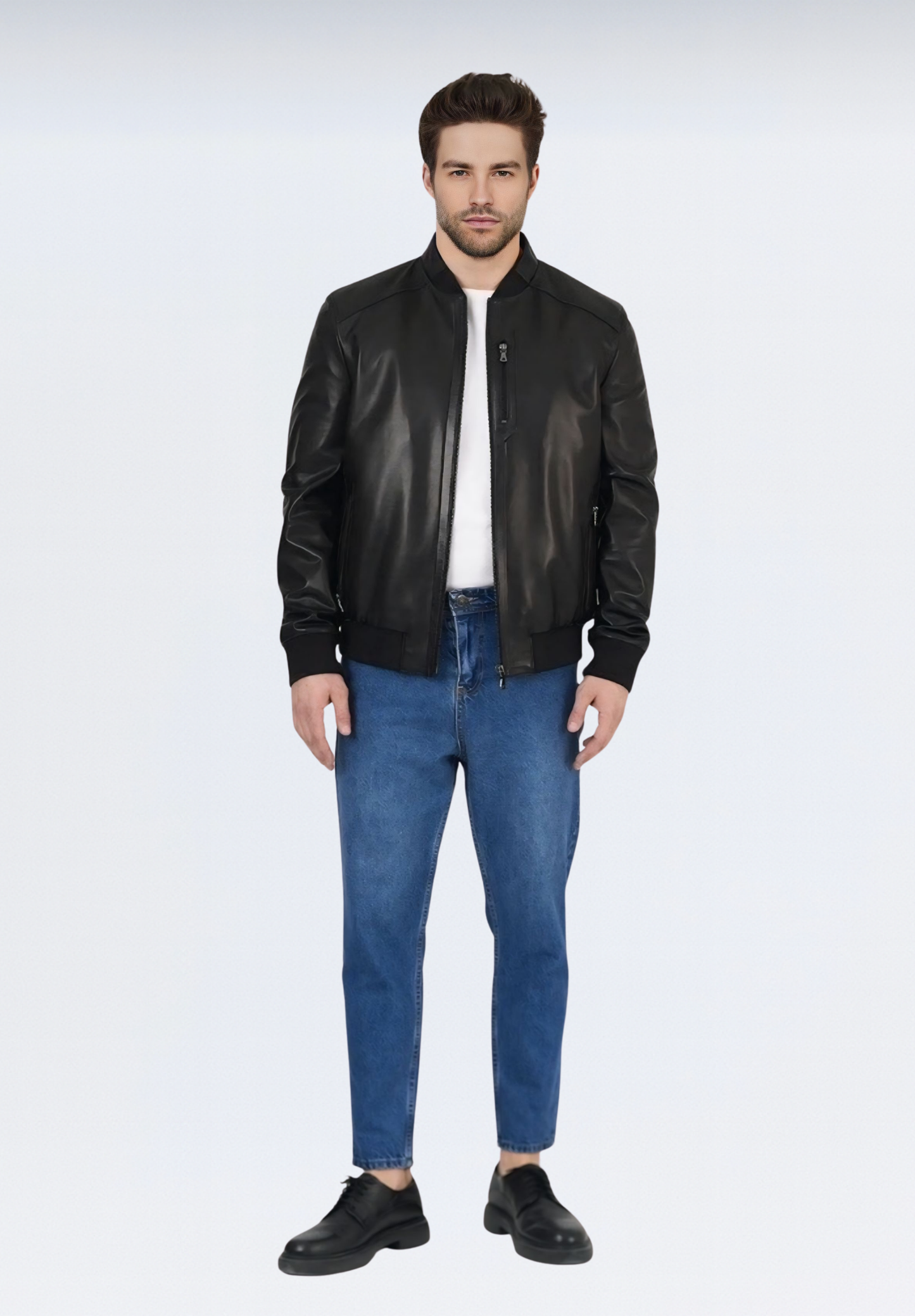 Premium Padova Kuzu Derisi Erkek Ceket | Siyah