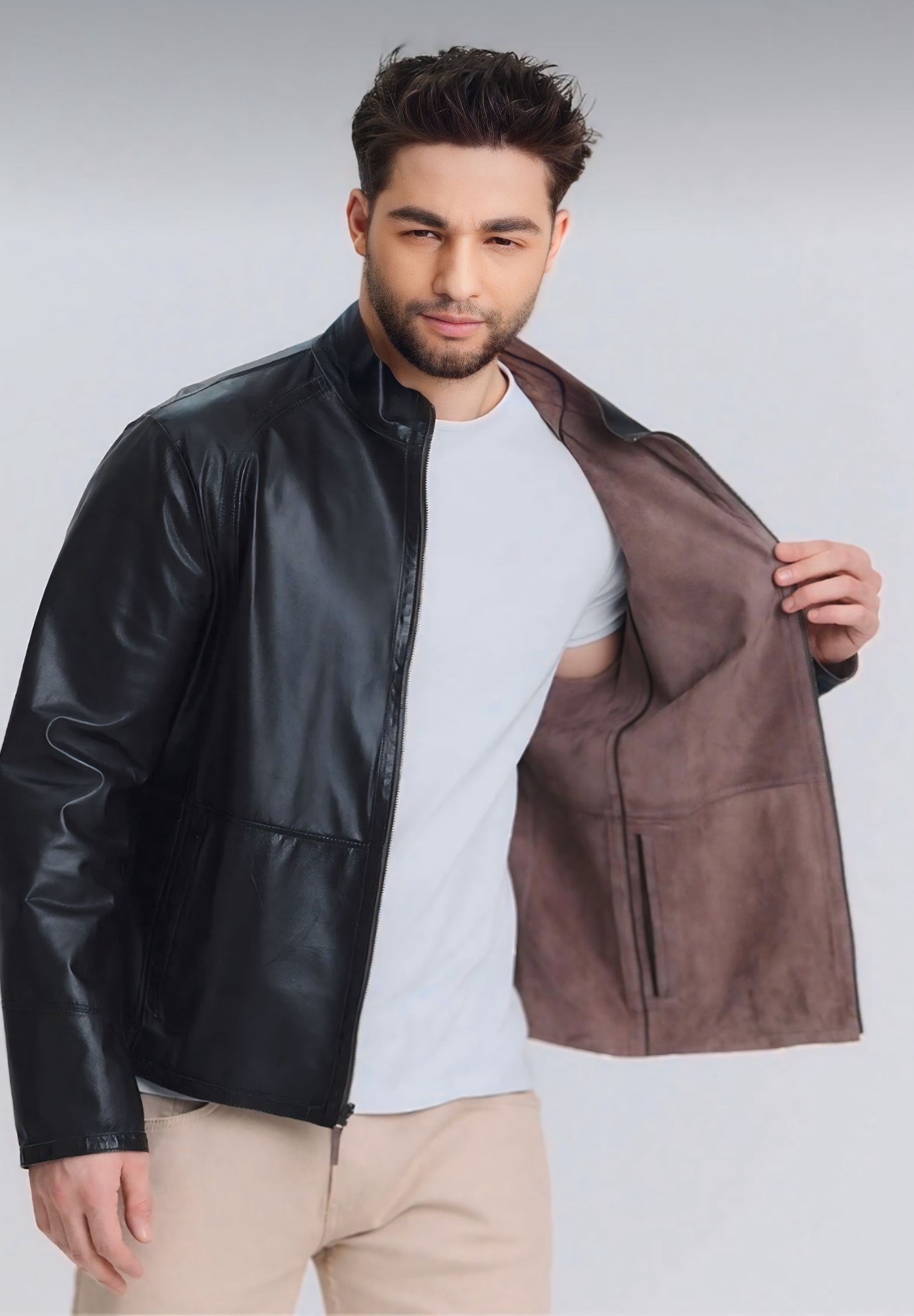 Milky Coffee Reversible Goat Suede Jacket