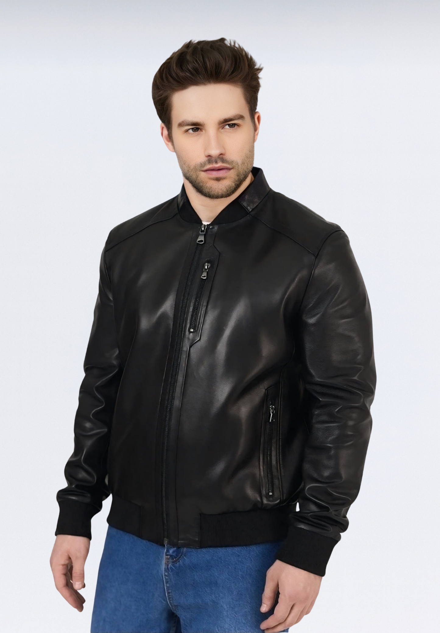 Premium Padova Kuzu Derisi Erkek Ceket | Siyah