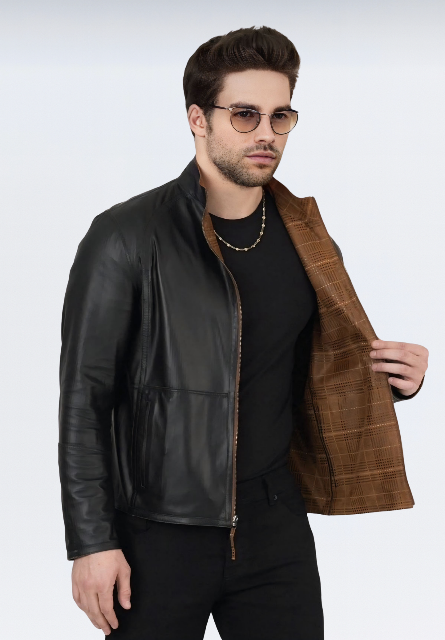 Digital Çift Taraflı Erkek Süet Ceket | Taba