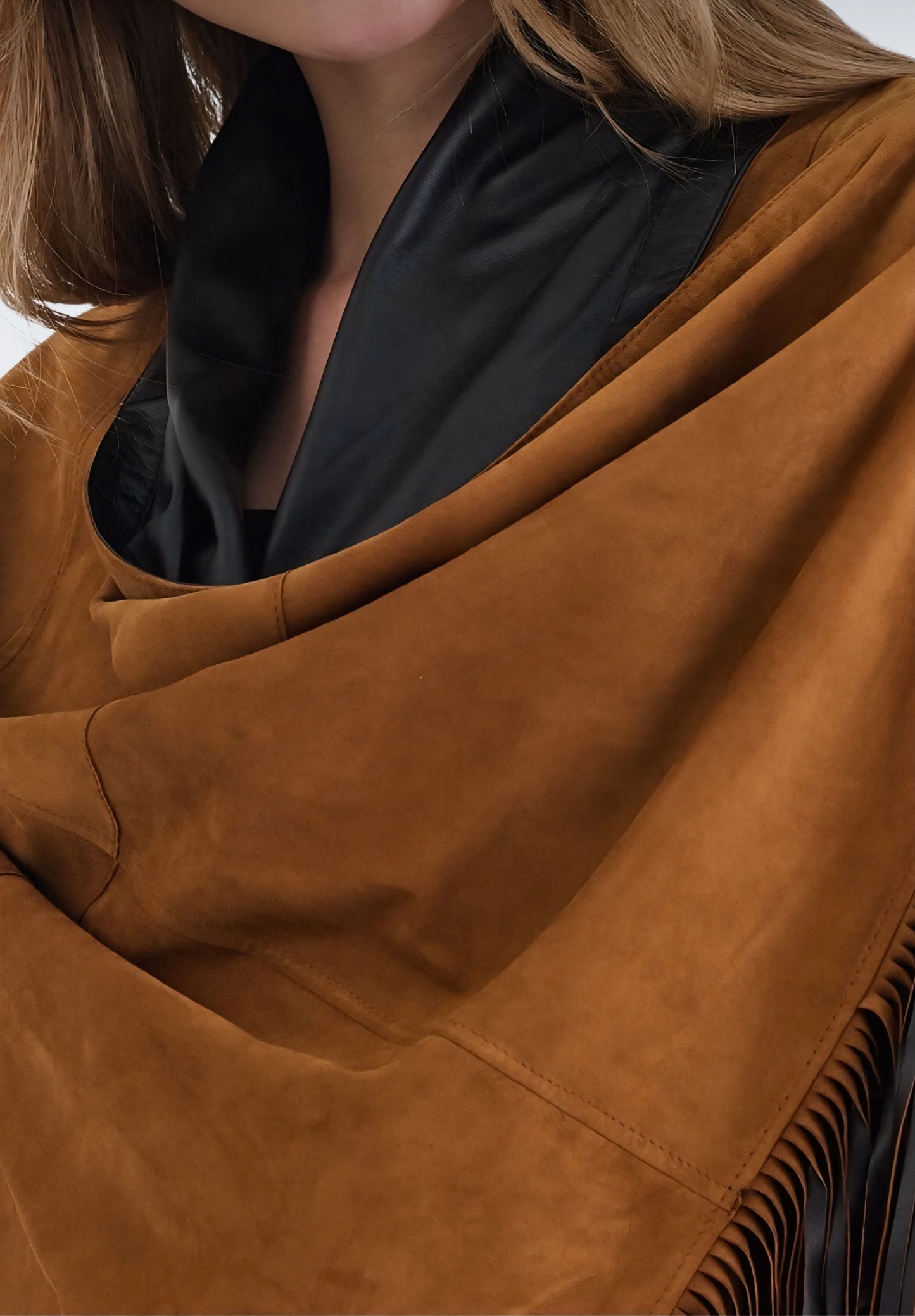 Salisbury Lüks Süet Kadın Panço | Taba