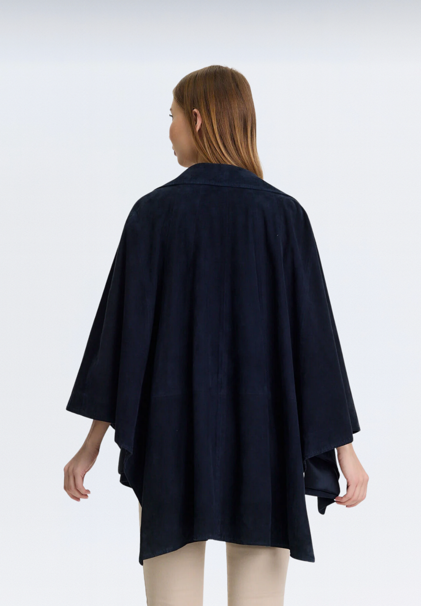 Yarasa Kol Süet Kadın Panço | Melena Lacivert