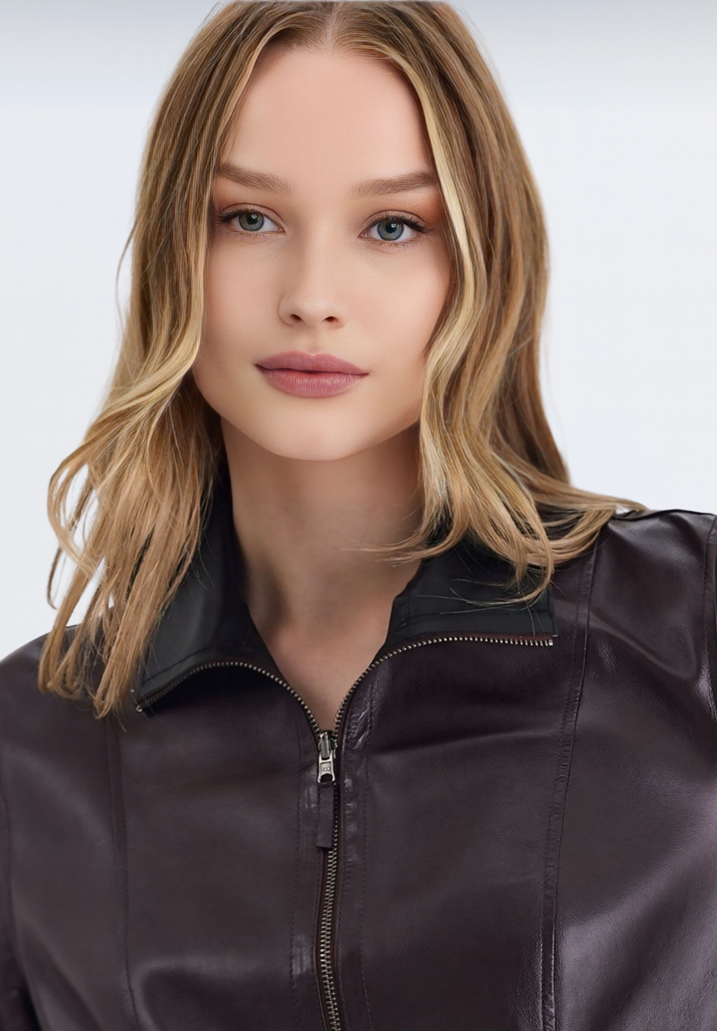 Çift Taraflı Lüks Kadın Deri Ceket | Mor Elfu