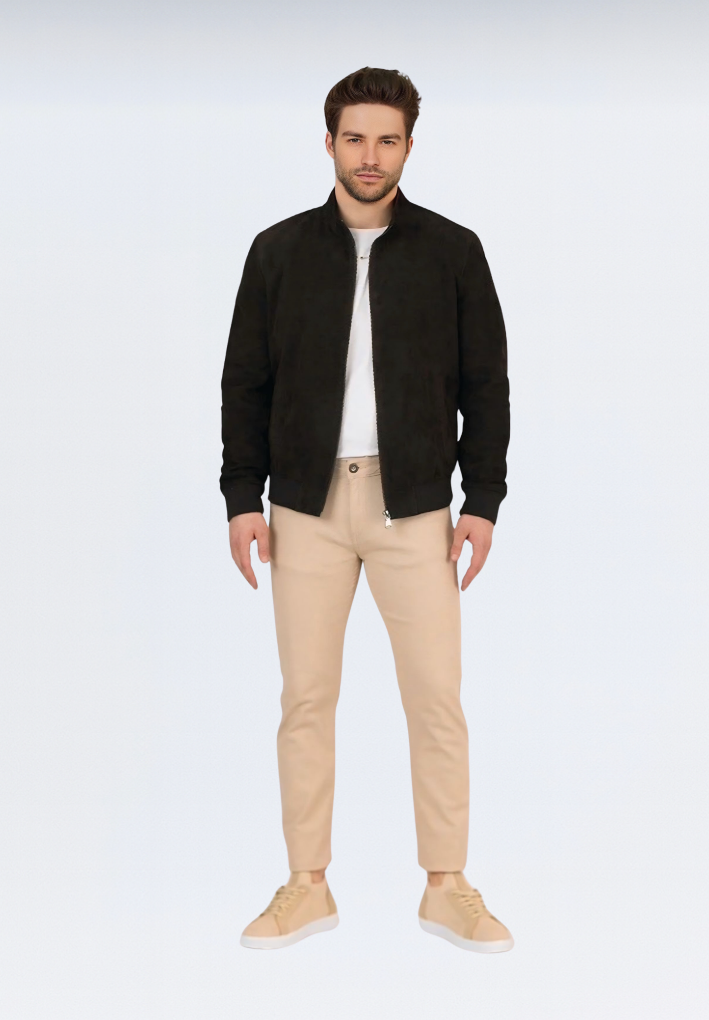 Trikolu Süet Erkek Deri Ceket | Tokyo Kahverengi