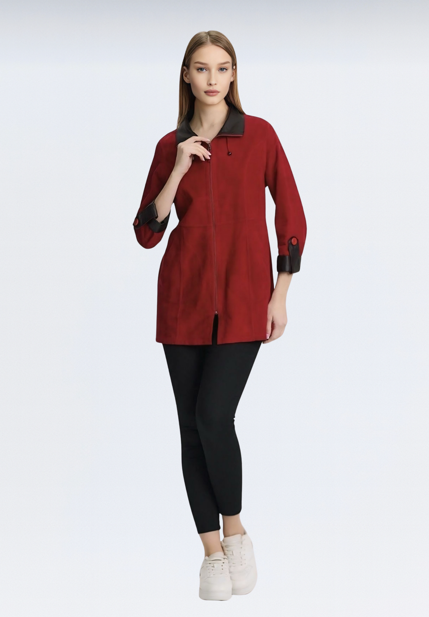 Siena Çift Taraflı Süet Ceket | Kırmızı