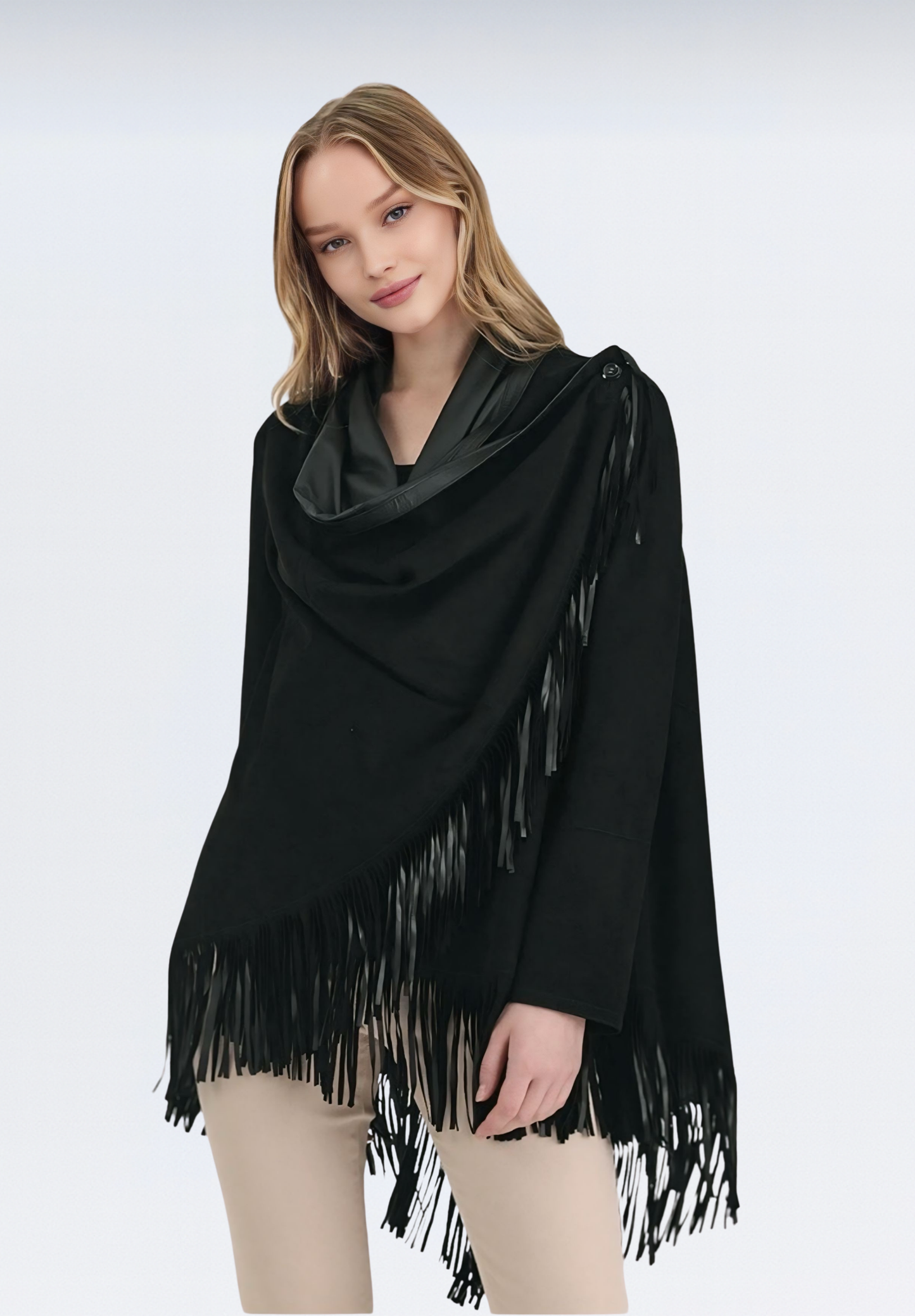 Salisbury Lüks Süet Kadın Panço | Taba