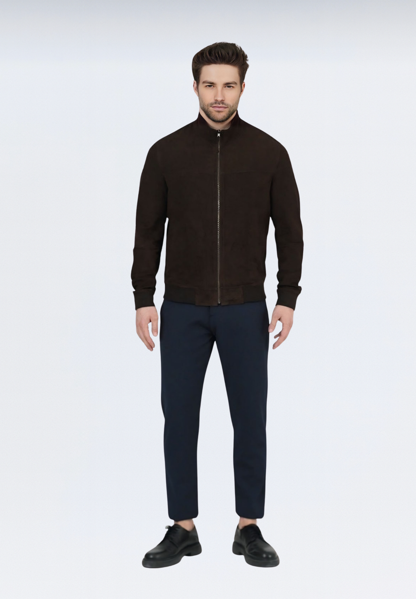 Çift Taraflı Süet Erkek Deri Ceket | Kahverengi