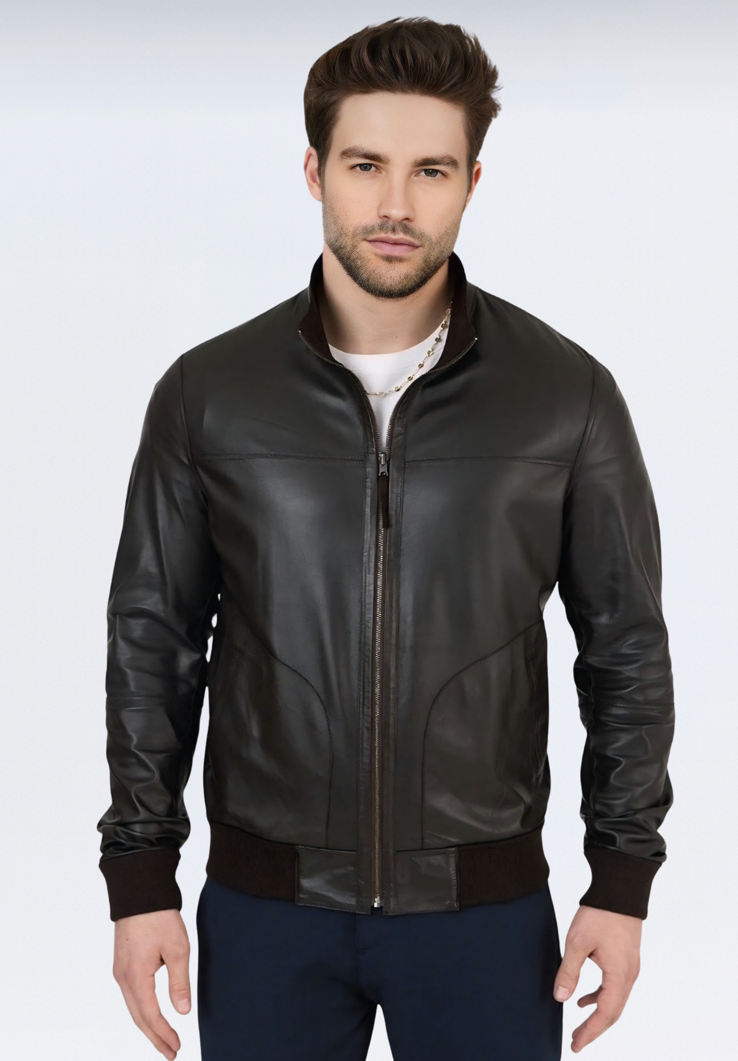 Çift Taraflı Süet Erkek Deri Ceket | Kahverengi