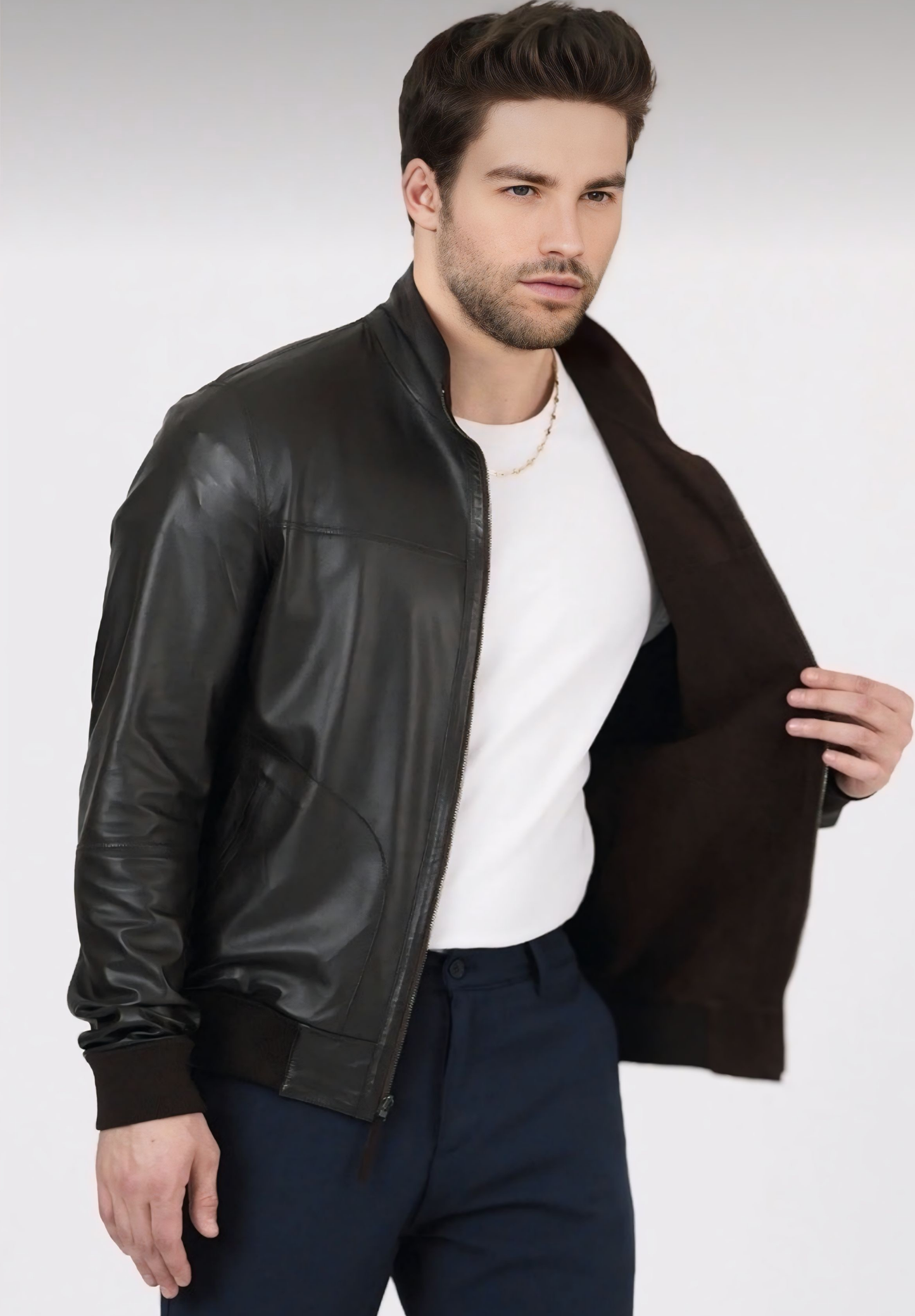 Çift Taraflı Süet Erkek Deri Ceket | Kahverengi