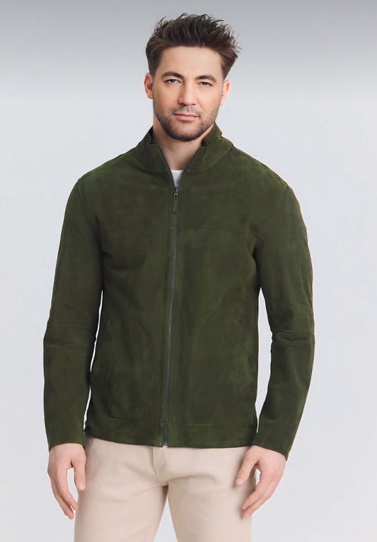 Khaki Reversible Goat Suede Jacket