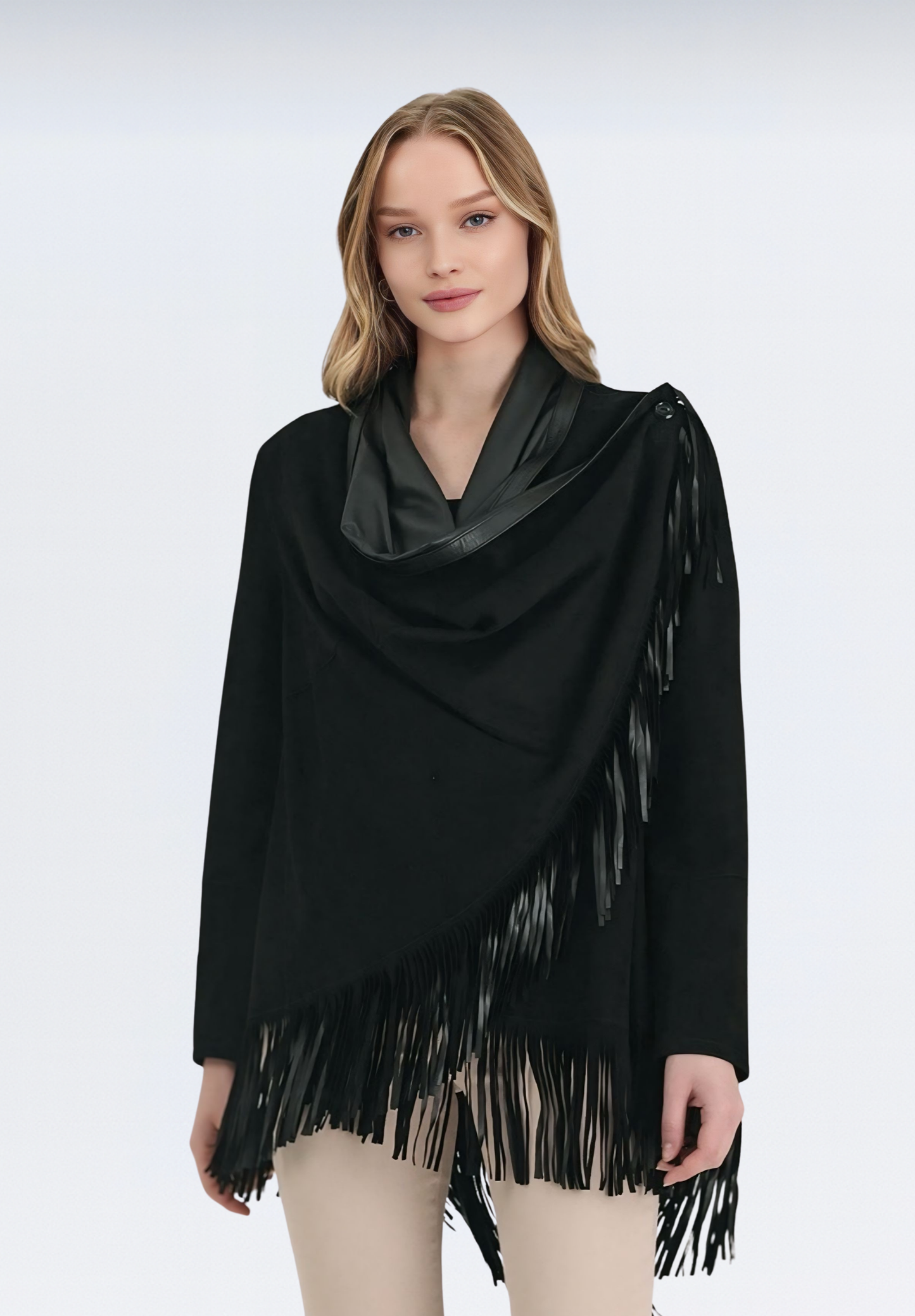 Salisbury Lüks Süet Kadın Panço | Taba