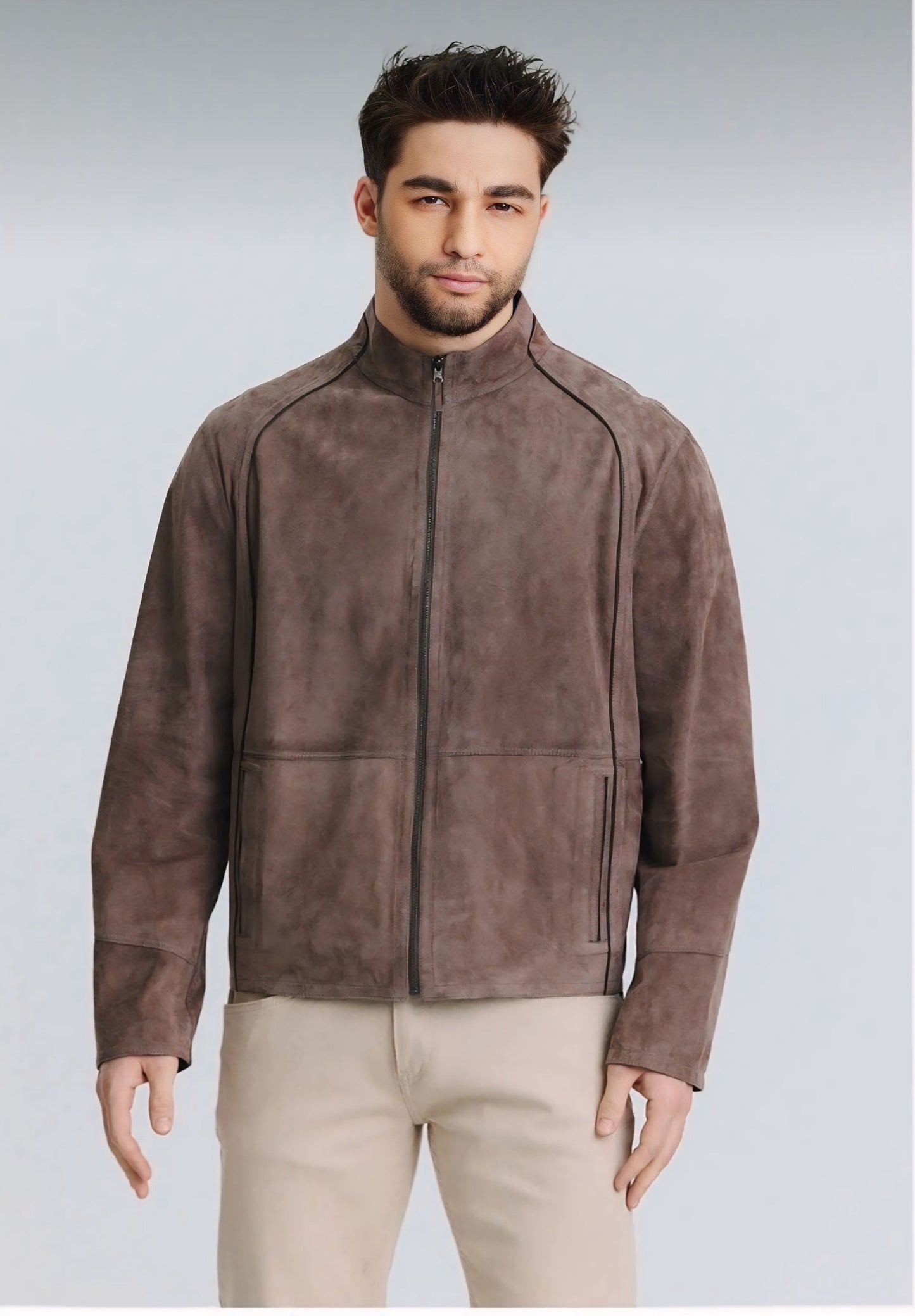 Milky Coffee Reversible Goat Suede Jacket