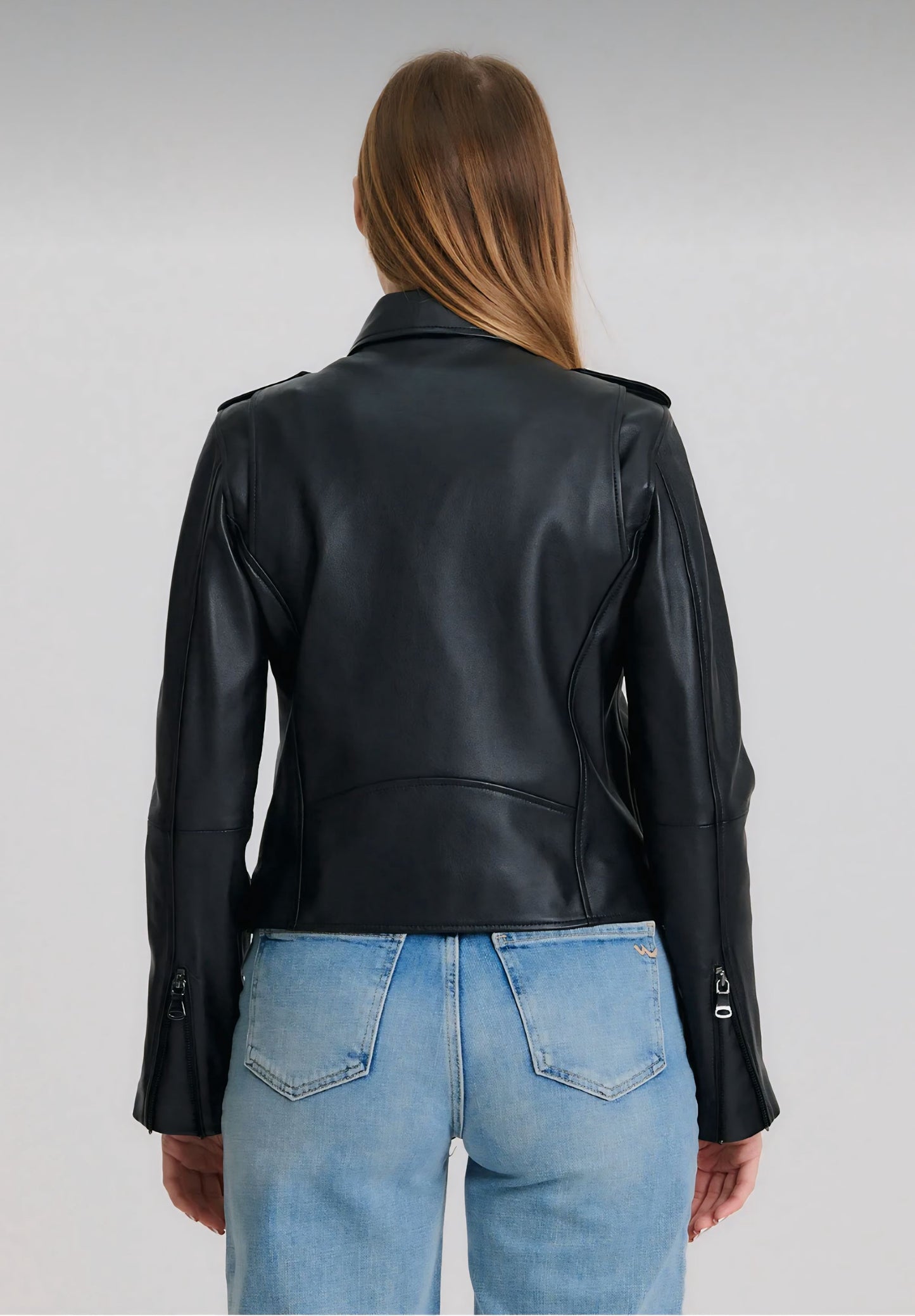 Black Lambskin BIKER Women's Jacket