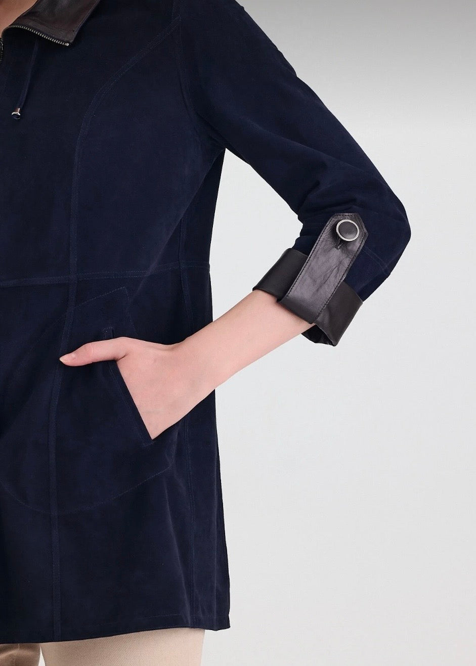 Siena Çift Taraflı Süet Ceket | Lacivert