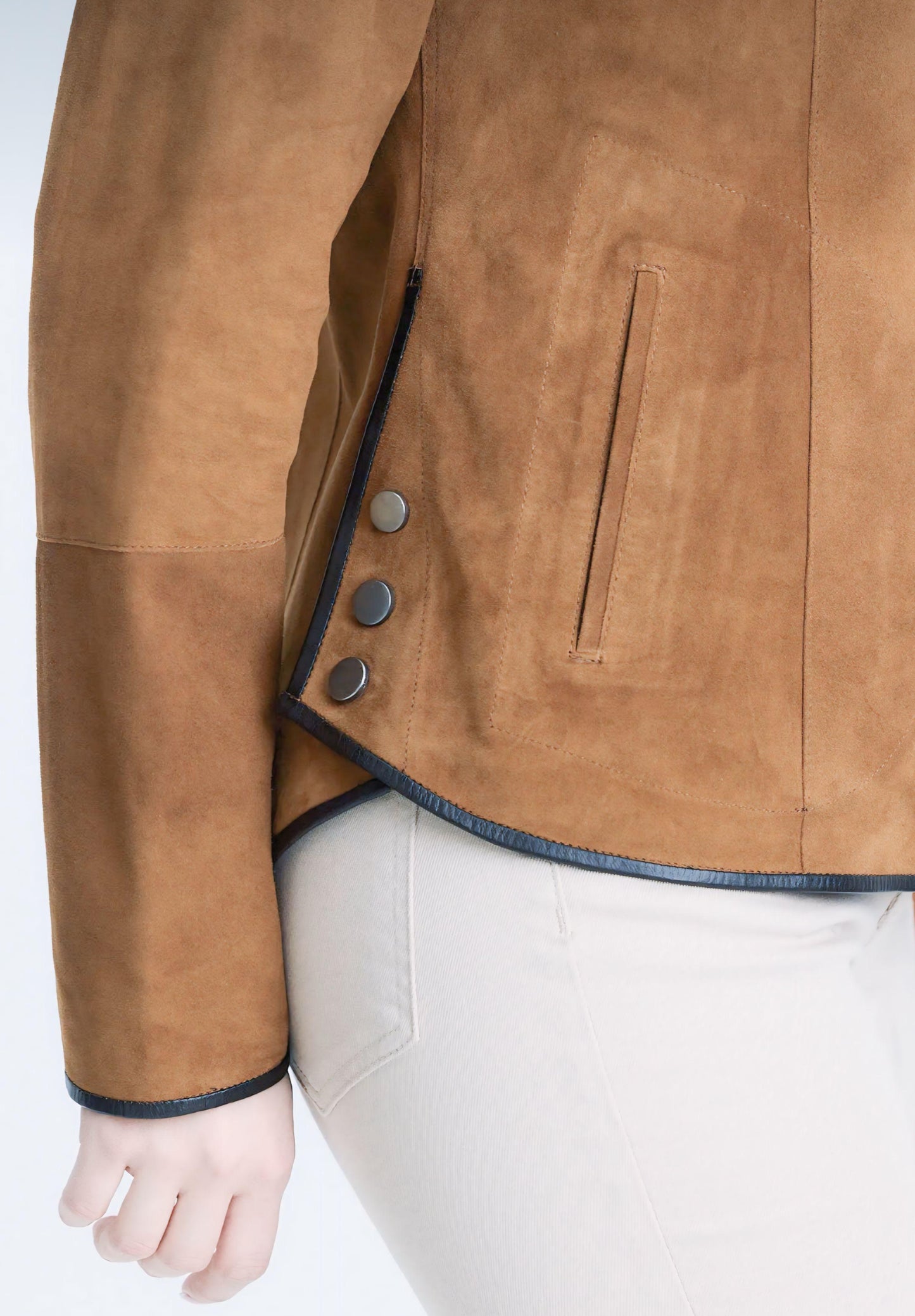 Whiskey Reversible Goat Suede Jacket for Women - Model Y